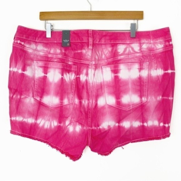TORRID Plus Size 3.5 Inch Vintage Stretch Mid Rise Shorts 20 Pink TieDye NWT NEW - Picture 3 of 5